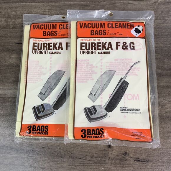 Vacuum Cleaner Bags for Eureka F&G Uprights -3 BAGS x 2 Pks by Carpet Care - Picture 1 of 7
